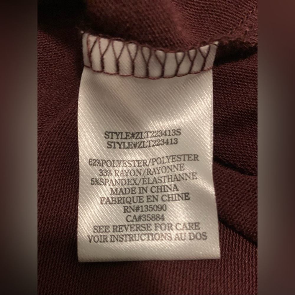 Z Supply Eden Busy Doing Nothing Top Fig/Burgundy Size Small NWT Cozy Lounge Top - Picture 8 of 16